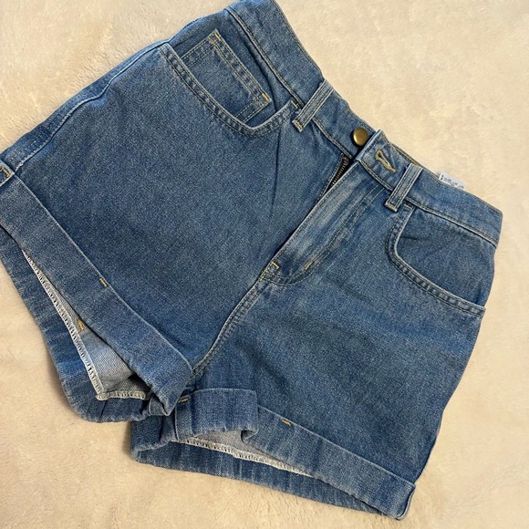 AMERICAN APPAREL HIGH RISE JEAN SHORTS - Picture 1 of 6